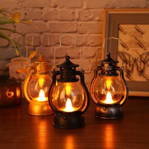 Retro Classic Kerosene Lamp Portable LED Lantern Lights Antique Ornament