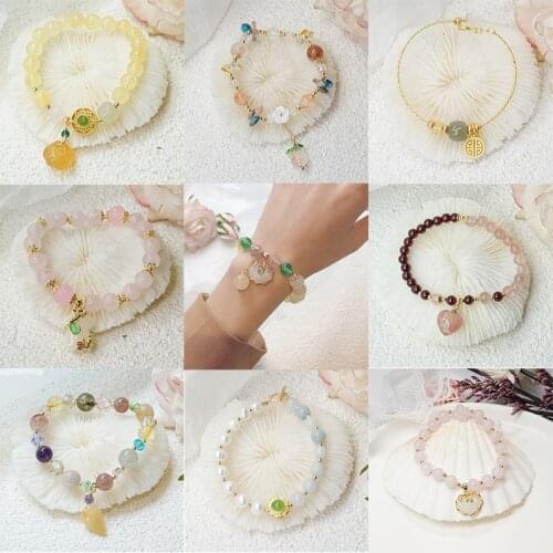 Hetian Jade Bracelet Women Simple Elegant Chinese Wind String Gourd Long Life Lock Hand String Pumpkin Crystal Hand Ornaments