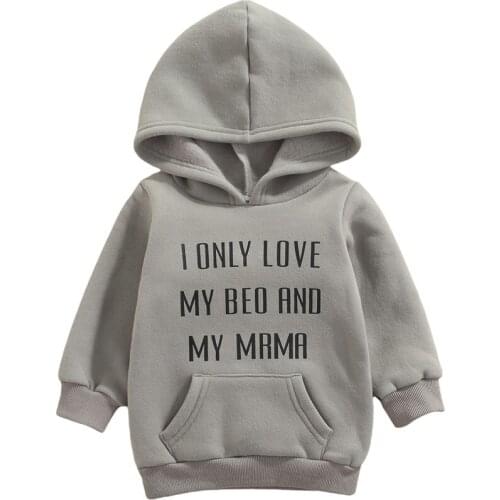 2021 New Arrived Girl’s Casual Long Sleeve Hoodies Sweatshirts Autumn Winter Warm Letter Printing Hooded Pullovers with Pocket