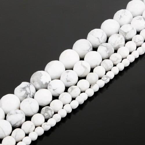 New Arrival Dia 4 6 8 10mm Faceted Synthetic Howlite Stone Round Ball Beads for DIY Necklace Bracelet Jewelry Making Findings