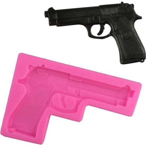 Gun Silicone Fondant Cake Mold 3D Candy Clay Sugar Chocolate Mold Cake Decorating Tools Biscuits Molds DIY Kitchen Baking Tools