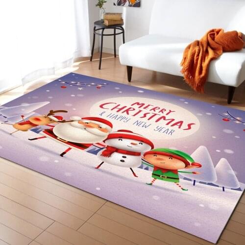 Christmas Deer Santa Carpet Bedroom Room Bedside Blanket Rug for Living Room Cloakroom Carpet Bedroom Decor
