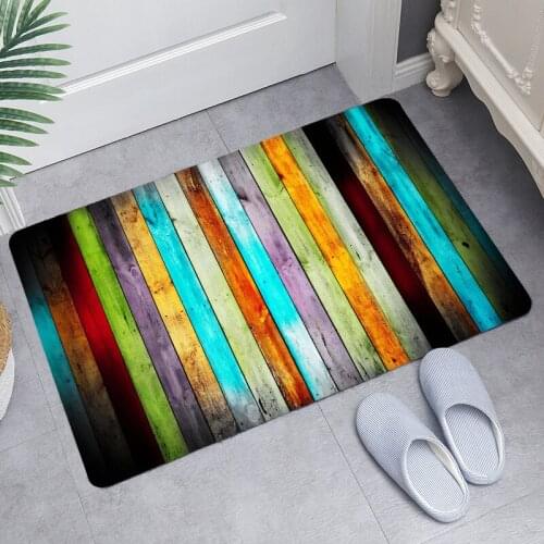 Modern Floor Mat for Hallway Living Room Bedroom Colorful Striped Printed Home Decor Mats Non Slip Water Absorbing Doormat