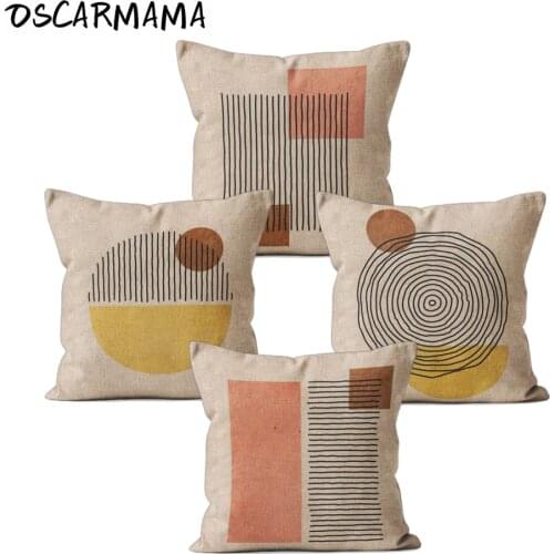 Modern Nordic Classic Abstract Geometric Seat Coussin Cushion Cover Cojine 40x40 Rectangular Throw Pillow Case Room Spring Decor