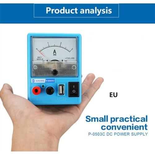 SUNSHINE P-0503C For Mobile Phone Repair Regulated Portable Power Supply Ammeter 3A 5V With Short Circuit Protection