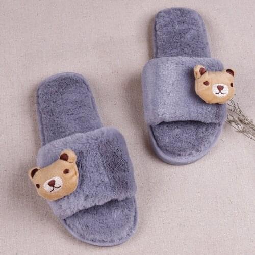 Womens Shoes Antiskid Warm House Slippers Cozy Furnishing Soft Plush Indoor Home Slippers for Girls 2021 Winter Cartoon New