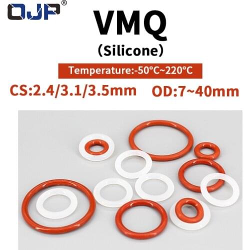 Silicone rubber O-ring sealing gasket ring gasket thickness CS2.4/3.1/3.5 air-tight waterproof soft elastic rubber