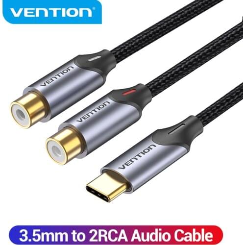 Vention USB C to RCA Audio Cable Type C Male to 2 RCA Female for Huawei Xiaomi Laptop Speaker Amplifier USB-C RCA Y Splitter