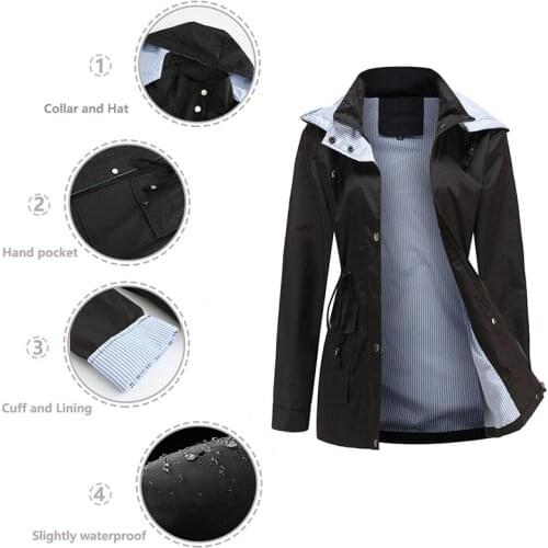 Female windbreaker hooded cape woman clothes long trench coat loose plus size outwear duster coat coupe vent femme