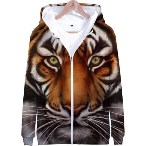 WAMNI 3D Zipper Hoodie Sweatshirt Animal Hip Hop Fashion Harajuku 3D Hoodie Zipper Sweatshirts Warm Cool Tracksuit Men