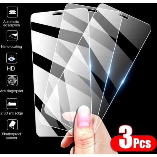 For I Phone 12 Tempered Glass 3Pcs Screen Protectors For Iphone 12 13 Mini 11 Pro XS Max XR X Armor Protection Film Hard case