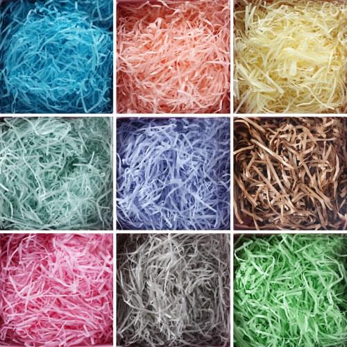 10-100g Colorful Shredded Crinkle Lafite Paper Raffia Filler DIY Wedding Birthday Party Gift Box Candy Material Packaging Filler
