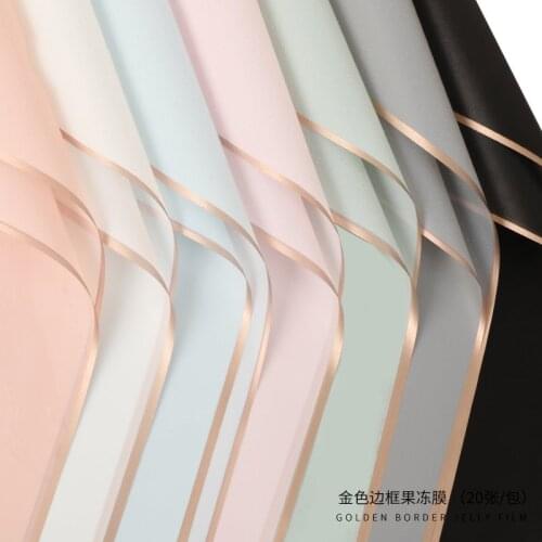 20pcs Jelly Film Flower Wrapping Paper Material Waterproof High-grade Wrapped Paper Bouquets Florist Packing Papers