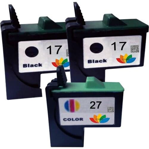3 Pack Compatible 10N0017 10N0027 for Lexmark 17 Lexmark 27 ink cartridge LM17 LM27 printer Z13/Z23/Z24/Z25/Z33/Z34/Z35 printer