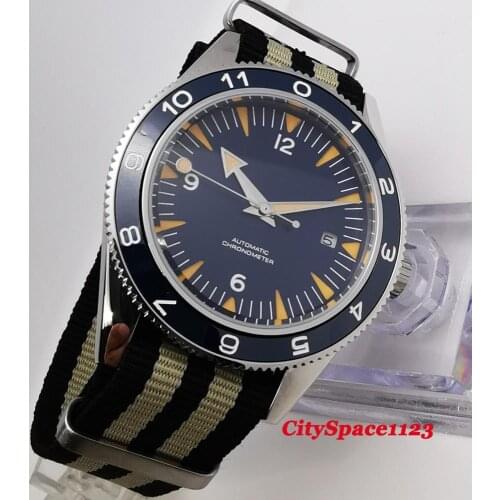 41mm Corgeut Sapphire Glass Ceramic Sterile blue dial Automatic movement mens watch mechanical wristwatches