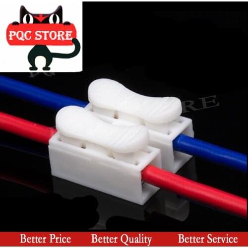 5/15Pcs CH-2 Spring Wire Quick Connector 2P Electrical Crimp Terminals Block Splice Cable Clamp Easy Fit Led Strip