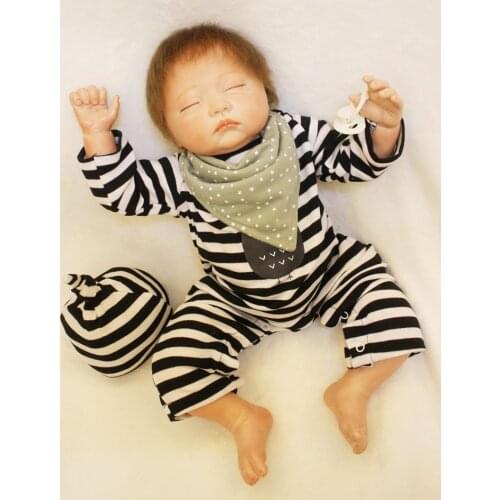 53 cm Bebe Reborn boy 3/4 Silicone Asleep Mohair Reborn Dolls Playmates Baby Girl Birthday Gifts Environmental protection Safety