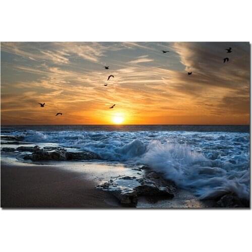 Diamond Painting Natural Scenery Sunset Beach Rhinestone 5D Diy Cross Stitch Mosaic Sale Embroidery Wedding DecorationsZP-4145