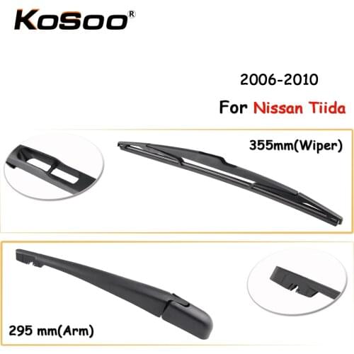 KOSOO Auto Rear Car Wiper Blade For Nissan Tiida,355mm 2006-2010 Rear Window Windshield Wiper Blades Arm,Car Accessories Styling