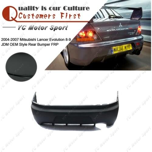 Car Accessories FRP Fiber Rear Bumper Fit For 2004-2007 Evolution 8-9 8 9 JDM OEM Style Rear Bumper with Diffuser