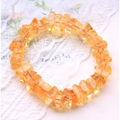 Top Natural Yellow Citrine Quartz Bracelet For Women Men Unregular Beads Healing Luck Crystal Stone Stretch Strand Jewelry AAAAA