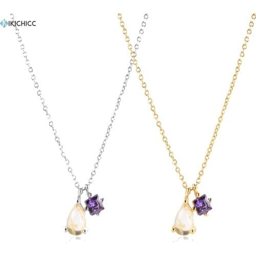 Kikichicc New 925 Sterling Silver Small Pendant Chain Necklace 2020 Rock Punk Fashion Fine Jewelry Crystal Original Jewelry