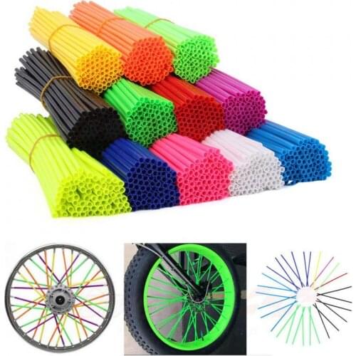 Motorcycle Dirt Bike Wheel Rim Cover Spoke Skins Wrap Tubes Decor Protector 72 Pcs Red Motocross Bicycle Bike Cool Accessories