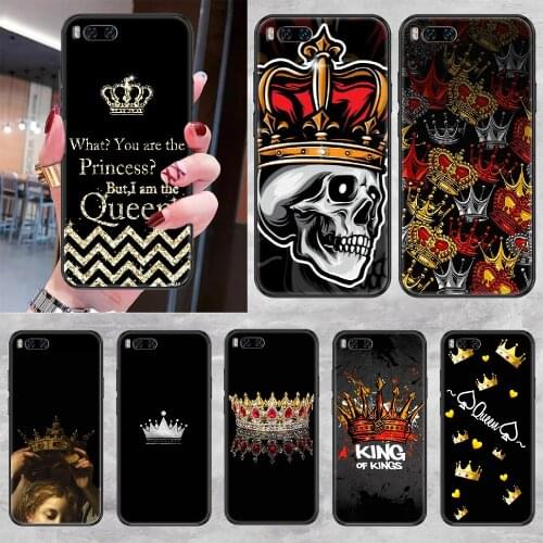 Crown King Queen Skull Phone case For Xiaomi Mi Max Note 3 A2 A3 8 9 9T 10 Lite Pro Ultra black luxury Etui fashion coque tpu