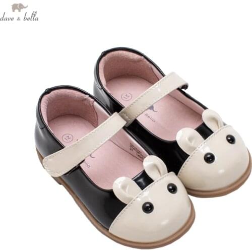 DB18487 Dave Bella autumn baby girl cartoon patchwork leather shoes children girls brand shoes