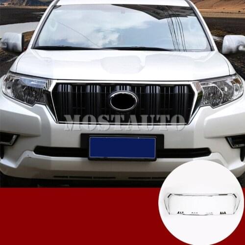 For Toyota Land Cruiser Prado FJ150 ABS Chrome Front Center Grille Frame Cover Trim 2018-2019 4pcs Car Accessories Interior