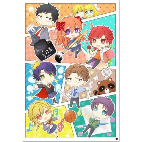 Monthly Girls' Nozaki-kun Poster Silk Fabric Print Poster Print Cloth Fabric Wall Poster Custom Satin Poster 50X75cm,60X90cm