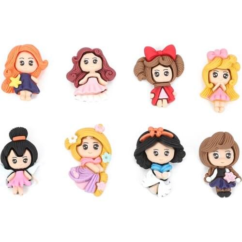 10Pcs Resin Kawaii Accessories Princess Flatback Cabochon Embellishment For Scrapbooking Diy Decoration Craft Mixed