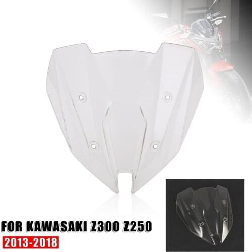 Motorcycle Windshield WindScreen Viser VIsor Clear Front Windshield Fits For kawasaki Z250 Z300 2013 2014 2015 2016 2017