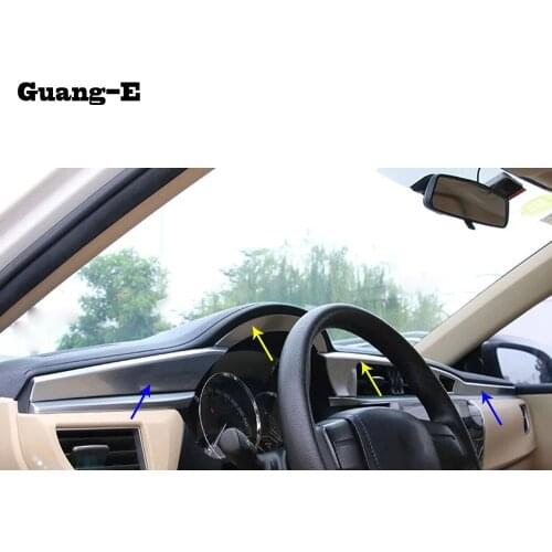 Car Cover Stick ABS Chrome Armrest Storage Glove Box Front Trim Lamp Meter Panel 4pcs For Toyota Corolla Altis 2014 2015 2016