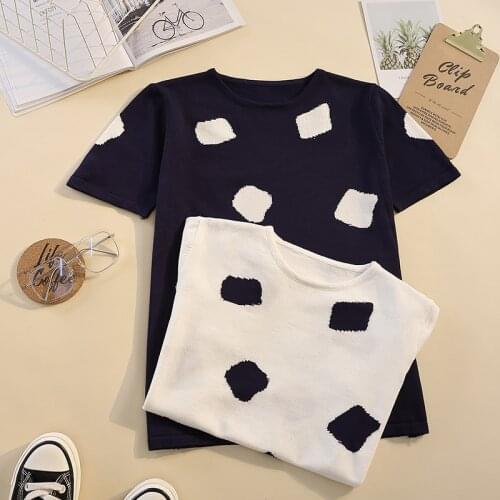 L-4XL plus size women Summer basic thin sweater pullover 2021 short sleeve o neck Patchwork kint Oversized chic sweaters