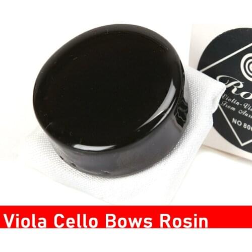 LETO 8006 Round Shape Violin Viola Cello Bows Musical Instrument Rosin Black with Cloth