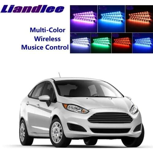 LiandLee Car Glow Interior Floor Decorative Atmosphere Seats Accent Ambient Neon light For Ford Fiesta / ST