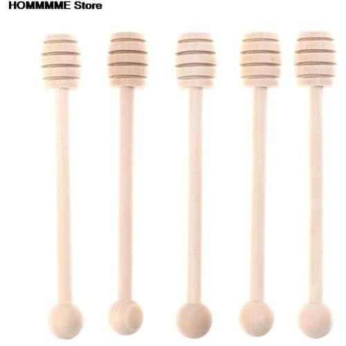 1/5Pcs 16CM Wooden Honey Spoon Honey Wooden Stir Bar for Honey Jar Supplies Eco-Friendly Long Handle Mixing Stick Dessert Tools