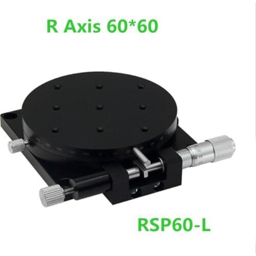 R Axis 60mm 2.4" Manual 360 Degree Heavy Load Rotary Sliding Table Micrometer Precision Adjust Angle Platform Optical RSP60-L