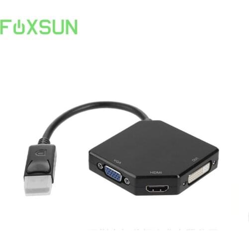 Mini DisplayPort (Thunderbolt Port Compatible) to HDMI-compatible/DVI/VGA to Male to Female 3-in-1 Adapter Converter
