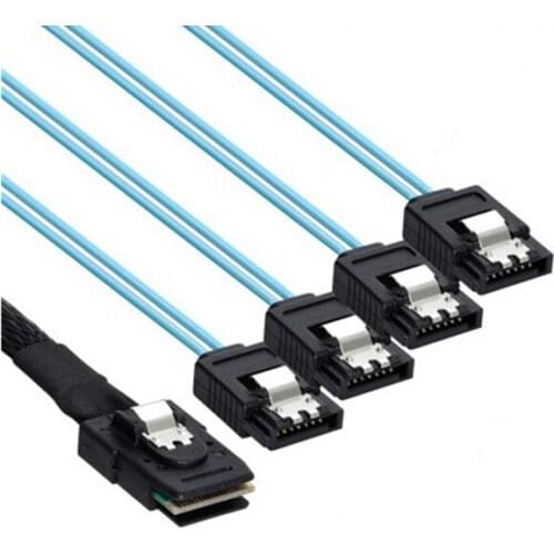 Mini SAS 36P SFF-8087 To 4 SFF-8482 Connectors With SATA Power Cable 0.5M 1M Compliant With SATA II Specification