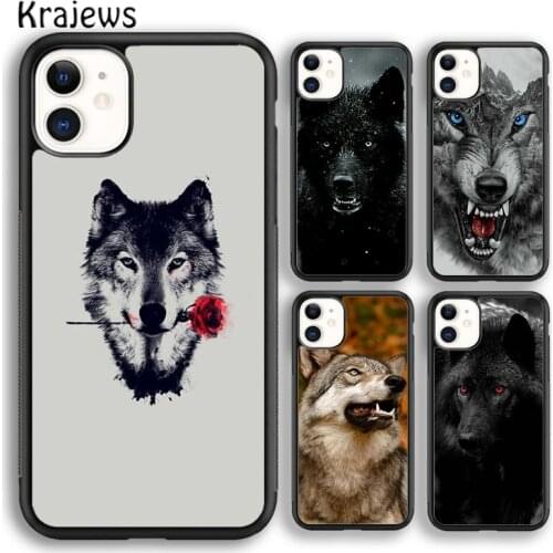Krajews Animal Wolf soft Phone Case Cover For iPhone 5s SE 2020 6s 7 8 plus X XS XR 11 12 mini pro max coque Shell