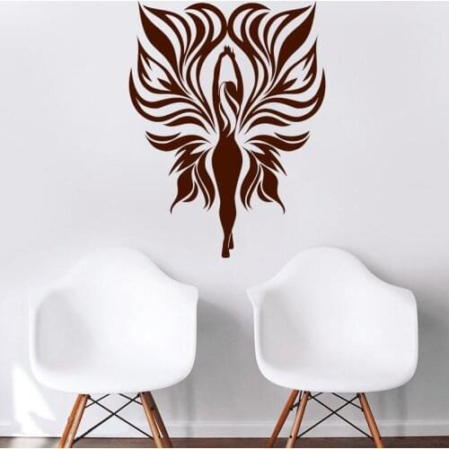 Elves Wall Sticker Fairy Girl Vinyl Wall Decal Flame Wings Mural Exquisite Home Decor Girl Room Decoration O268
