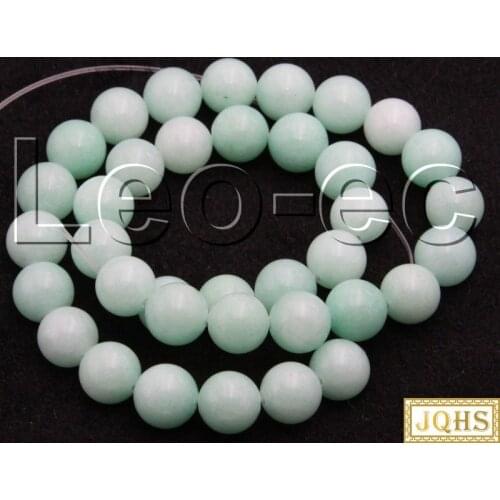 Natural 10mm light green Jades Stone Loose Beads for Jewelry Making Strand 15" v1427