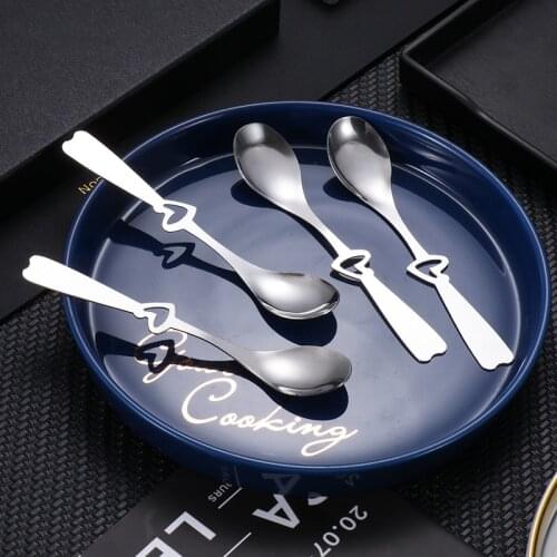 Stainless Steel Coffee Stirring Spoon Gift Dessert Ice Cream Spoon Creative Heart-shaped Tableware Accessories