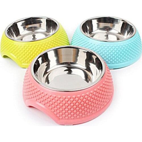 New Pet Dog Bowl Puppy Food Water Feeder Cute Pets Drinking Dish Feeder Dogs Bowl Pets Supplies Dogs Bowl Feeding Dishes