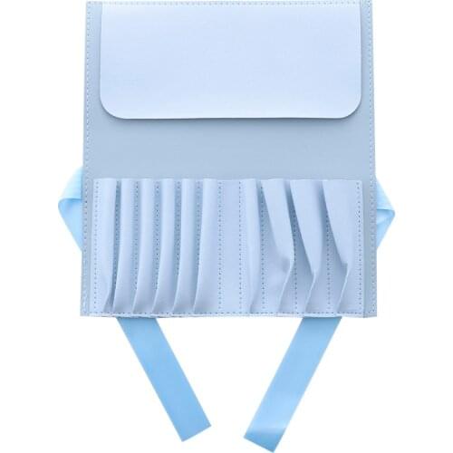 10 Slots Travel Supplies Portable Makeup Brushes Holder for Home Travel Cosmetic Make Up Brushes PU Holder Roll Pouch Bag Blue