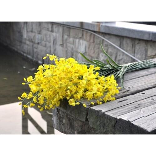 Factory outlets] 2 forks dancing orchid flower factory simulation artificial flowers silk flower single low-cost simulation flow