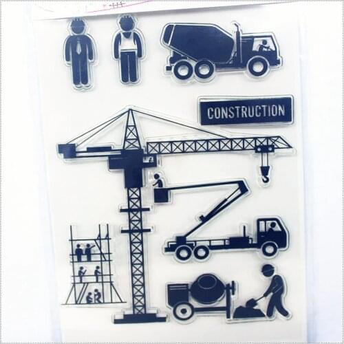 PANFELOU 11.3*15.56 Build team account Transparent Silicone Rubber Clear Stamps cartoon for Scrapbooking/DIY wedding album