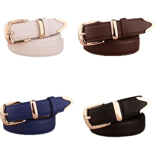 Alloy Buckle Women Belts PU Leather Wild Female Waist Belts Brown Black White Red Girls Pants Jeans Fashion Belt pasek damski